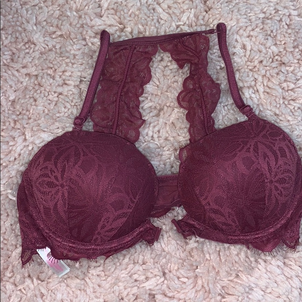 PINK LACE BRA! Racerback